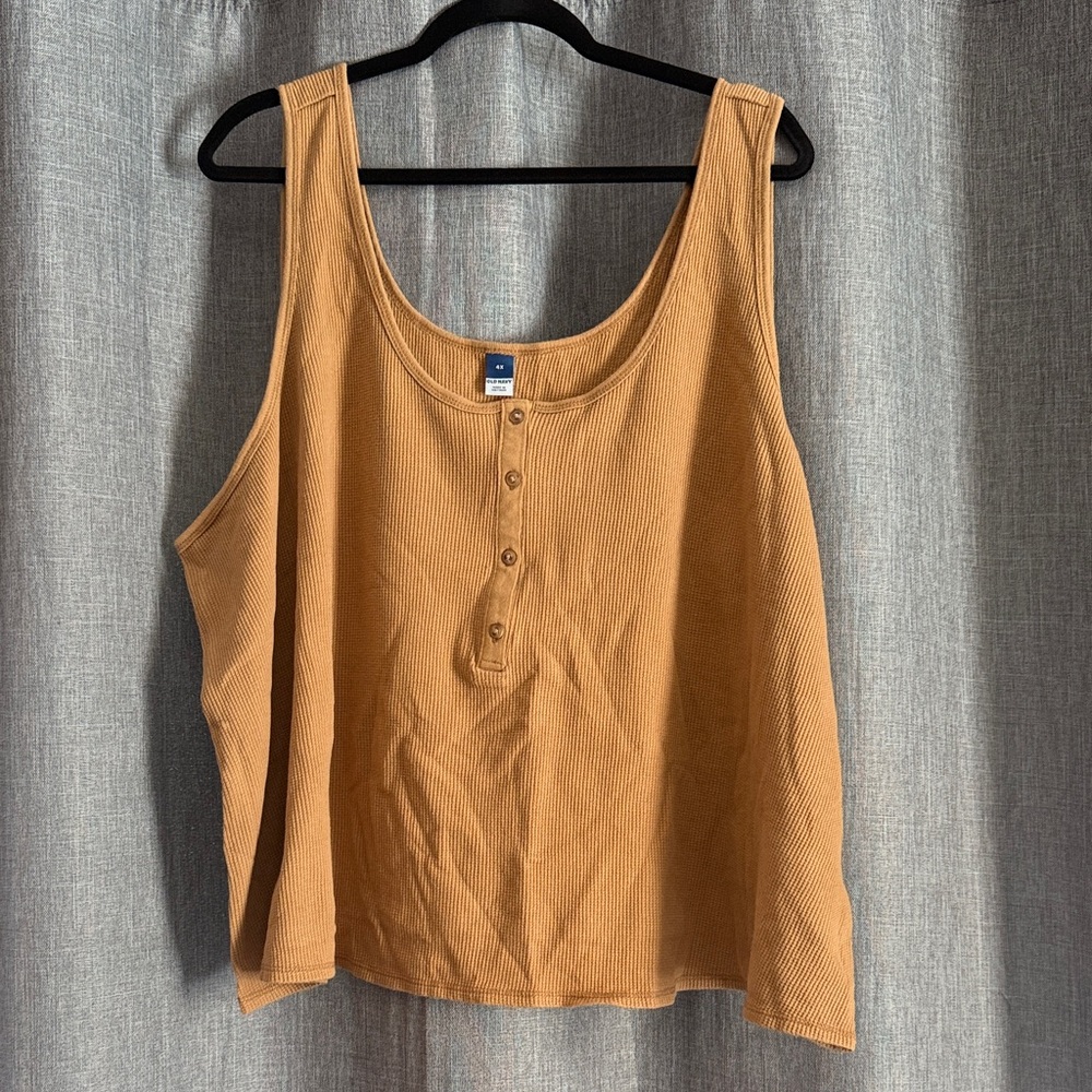 Old Navy Tan Button-Front Tank Top